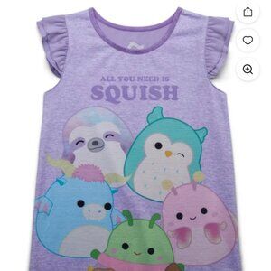 Squishmallows Girls Pajamas Short-Sleeve Nightgown